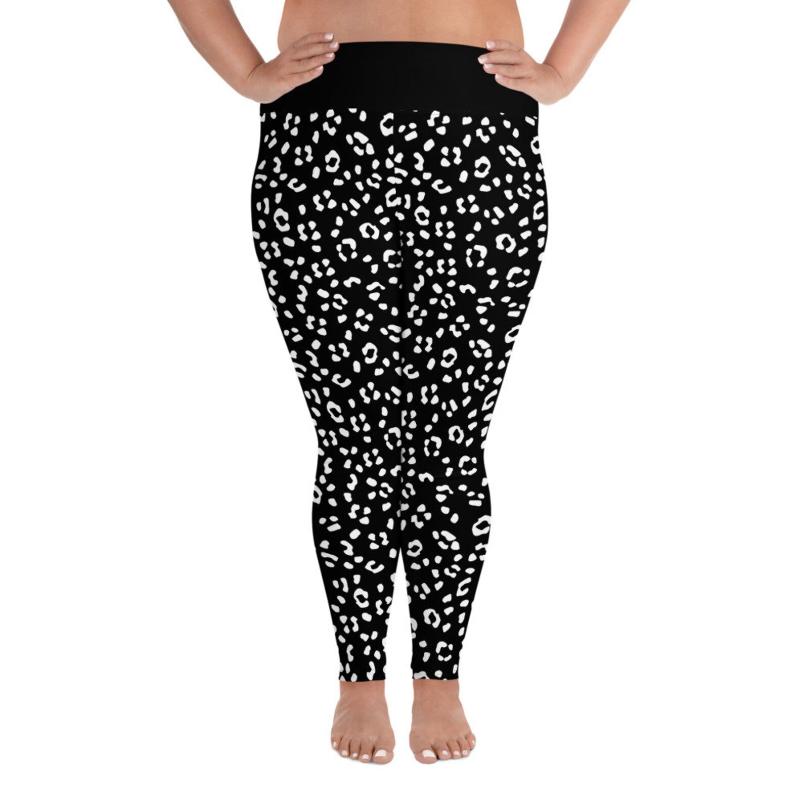 Black Leopard Print Leggings Plus Size Clothing Yoga Pants