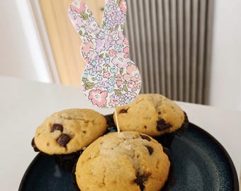 Liberty Fabric Bunny Cake Topper, Handmade Party Decoration