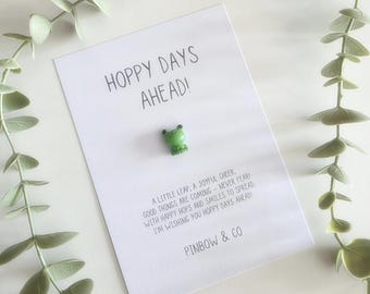 Frog Pocket Hug, Happy Days Ahead Figure Gift, Frog Card, Back To School, Token Gift