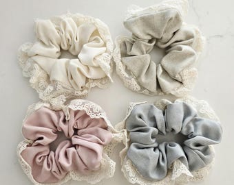 Lace Scrunchie | Layered Lace Hair Tie | Romantic Hair Accessory | Handmade Scrunchie | Gift for Her