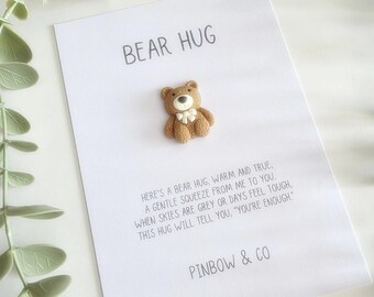 Bear Pocket Hug, Cute Bear Hug Gift, Bear Card, Back To School, Token Gift