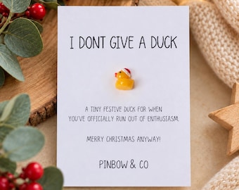 Funny Christmas Duck Gift | Mini Resin Duck with Santa Hat | Secret Santa Gift | Novelty Stocking Filler | Christmas Keepsake