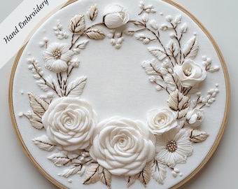 Wildflower Hand Embroidery Pattern PDF, Floral Meadow Hoop Art Beginner ...