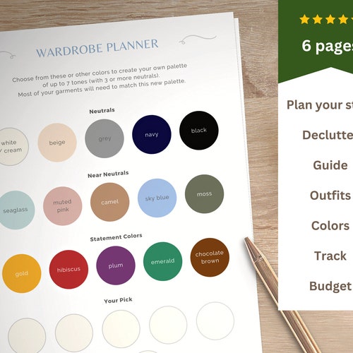 CAPSULE WARDROBE Planner & Guide Printable Outfit Planner - Etsy