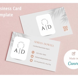Editable Business Card with QR code · Easy to Use Business Card Canva Template · Modern Customizable Biz Card · EU & US Sizes