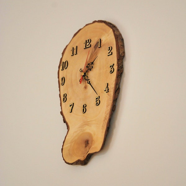 Wooden Clock, Wall Clock, Unique Clock, Natural Wood Clock, Wood Slice Clock