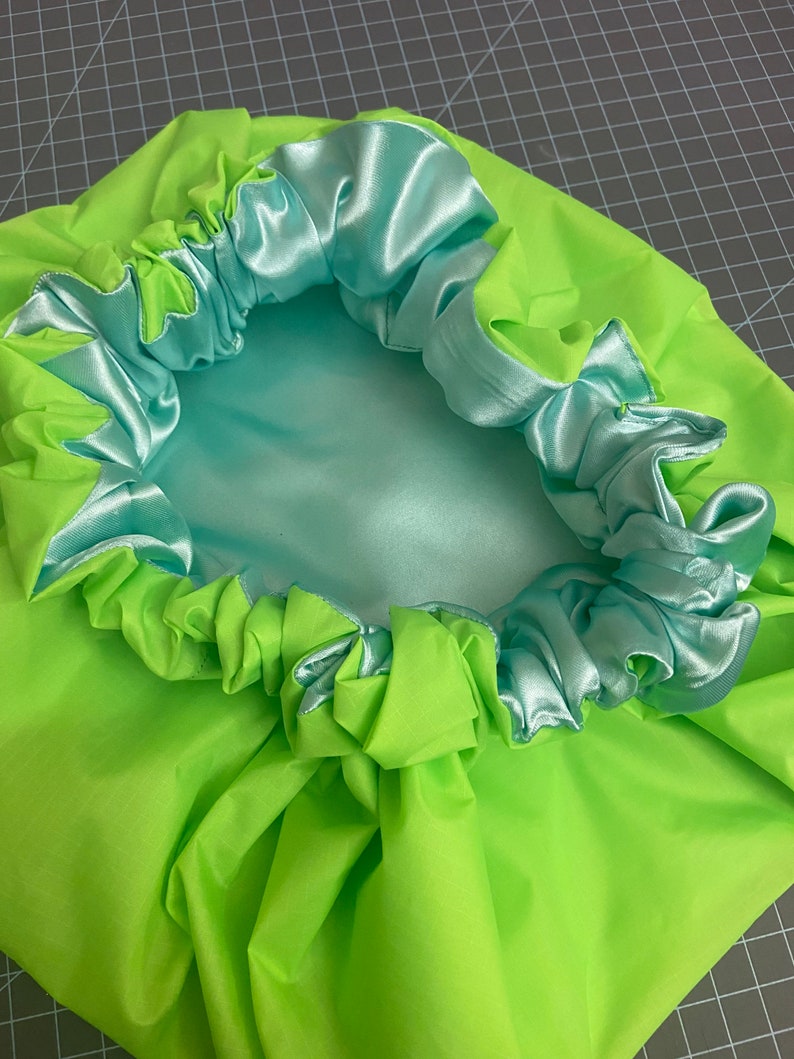 Lime Green Shower Cap With Satin Lining Etsy