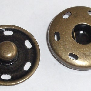 6 botones de botones de presión grandes botones de presión para coser 25 mm latón viejo NUEVO inoxidable imagen 1