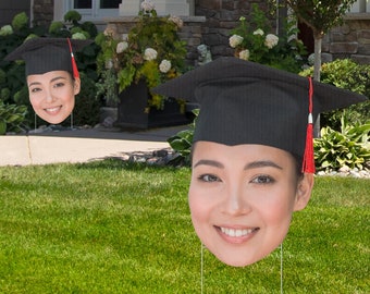 Big Head Cutout and Graduation Yard Sign, Graduation Decoration, Yard Card, Grad Party Sign, Lawn and Party Decoration, indoor or outdoor