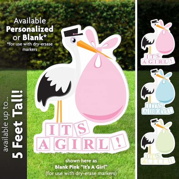 Stork Lawn Sign Baby Birth Announcement