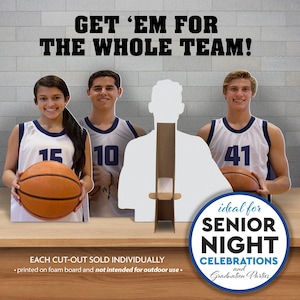 Cutout and Party Decoration Sign, Senior Night Standee, Sport Team Spirit, Graduation Photo Booth Prop, Bachelor or Bachelorette Party Decor