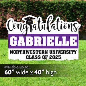 Congratulations graduation personalized yard sign, yard card or lawn sign