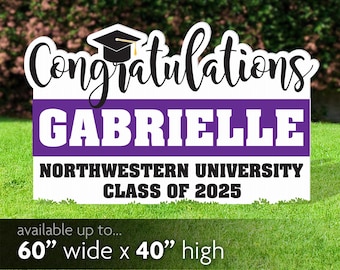 Congratulations graduation personalized yard sign, yard card or lawn sign