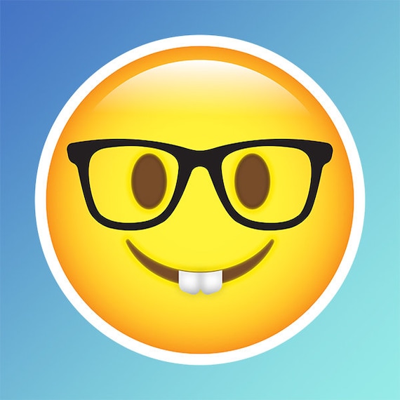 Nerd Face Emoji Porte-clés en bois Nerd avec des lunettes Emoji