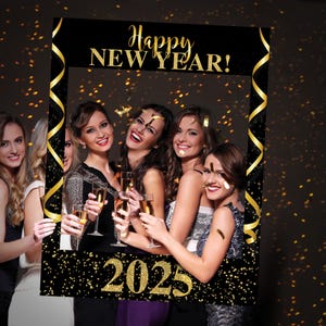 Selfie Frame, Personalized Cutout for the New Year, Party Frame, Photo booth Frame, Photo Selfie Frame, New Years Eve Photo Prop, 2025