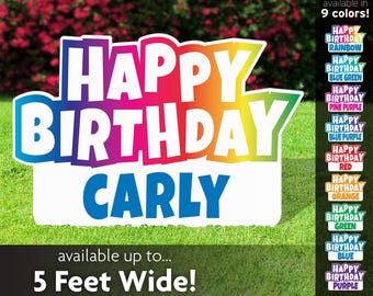 Happy Birthday Personalized Lawn Sign, Party Photo Prop