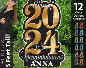 Graduation Yard Sign, Lawn Sign, Yard Card, Personalized Graduate Sign, 2024 Graduate Gift, Party Decoration, Graduation Banner, Grad Sign