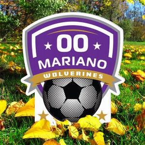 Soccer Yard Sign, Personalize School, Team Name, Player Name and Number, Perfect for Teams and School Spirit, Yard or Lawn Sign