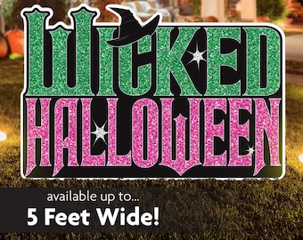 Wicked Witch Halloween Lawn Sign, yard card, photo prop, party decoration, Printed