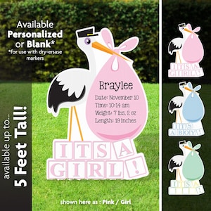 Stork Lawn Sign Baby Birth Announcement