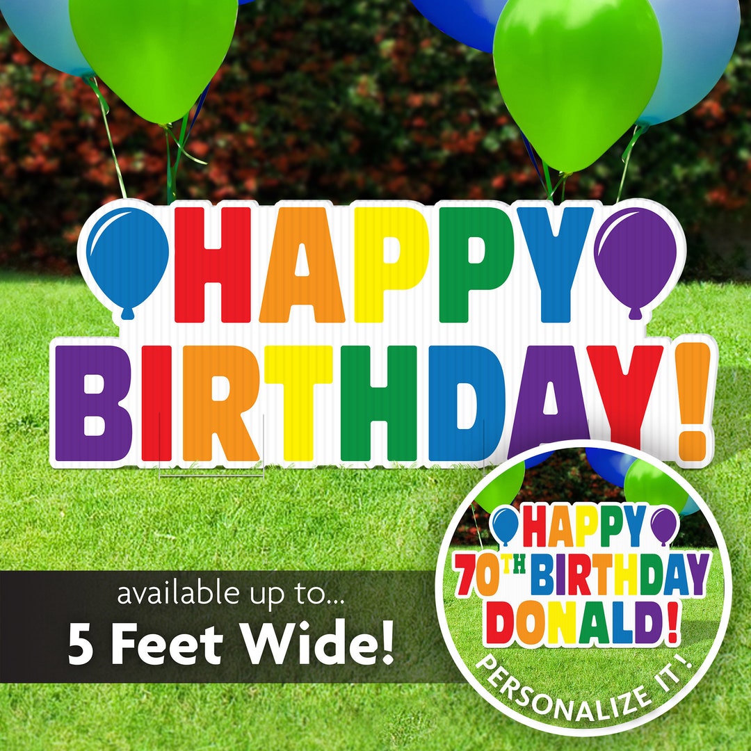 Birthday Lawn Sign and Jumbo Yard Sign Birthday Present, Happy Birthday