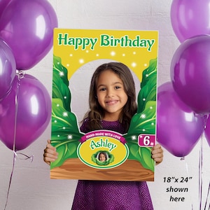 Retro Lettuce Patch Birthday Photo Booth Frame - Custom Age & Name Party Prop, Corrugated Plastic