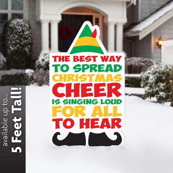 Elf Lawn Sign, Christmas Decoration, Holiday Yard Card, Party, indoor or outdoor, Corrugated Plastic