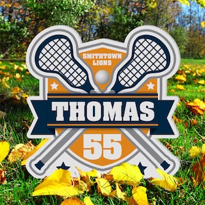 Personalized Lacrosse Yard Sign, Customize School, Team, Player Name, Number, Color, Perfect for Team and School Spirit, Yard or Lawn Sign