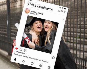 Printed, Photo Prop, Personalized Social Media Selfie Frame, Instagram Frame, Photo Booth Prop, Graduation Party Prop, Grad Photo Prop