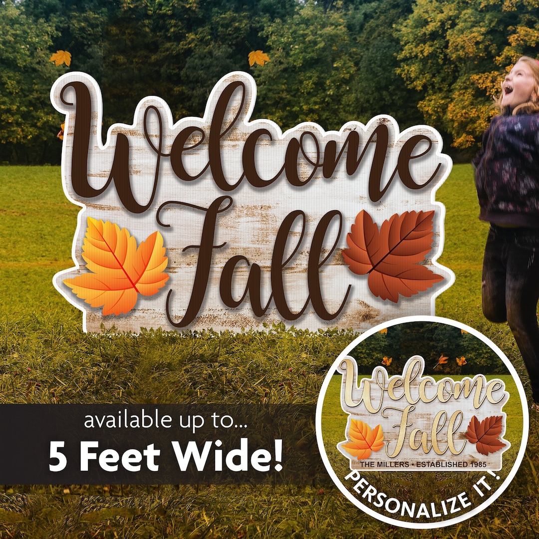 Welcome Fall Personalized Yard Sign, Autumn Decor - Etsy