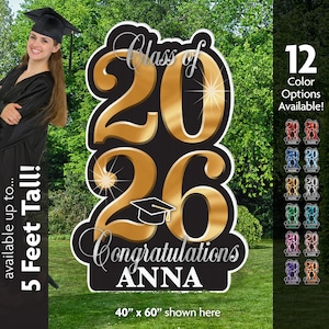 2026 Graduation Yard Sign, Personalized Graduate Party Decoration