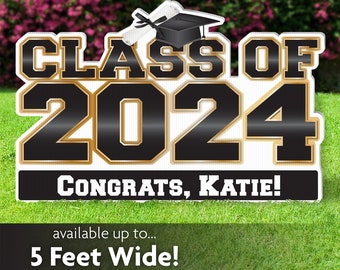 Graduation Yard Sign, Lawn Sign, Yard Card, Personalized Class of 2024 Grad Sign, College, High School, Elementary, Party Decoration or Gift