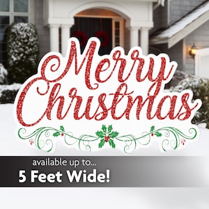Merry Christmas Sign, Indoor or Outdoor Christmas Decoration, Holiday Party Decoration, Personalized Yard Sign, Lawn Sign, Christmas Banner