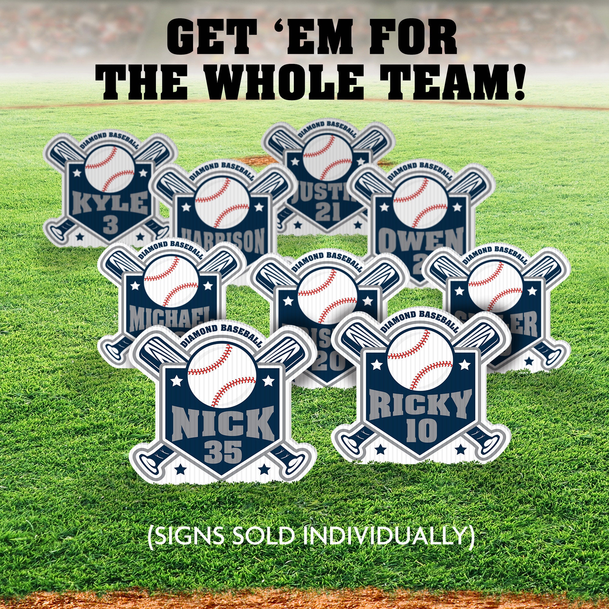 Baseball Personalized Yard Sign, School Team Decor, Corrugated Plastic ...