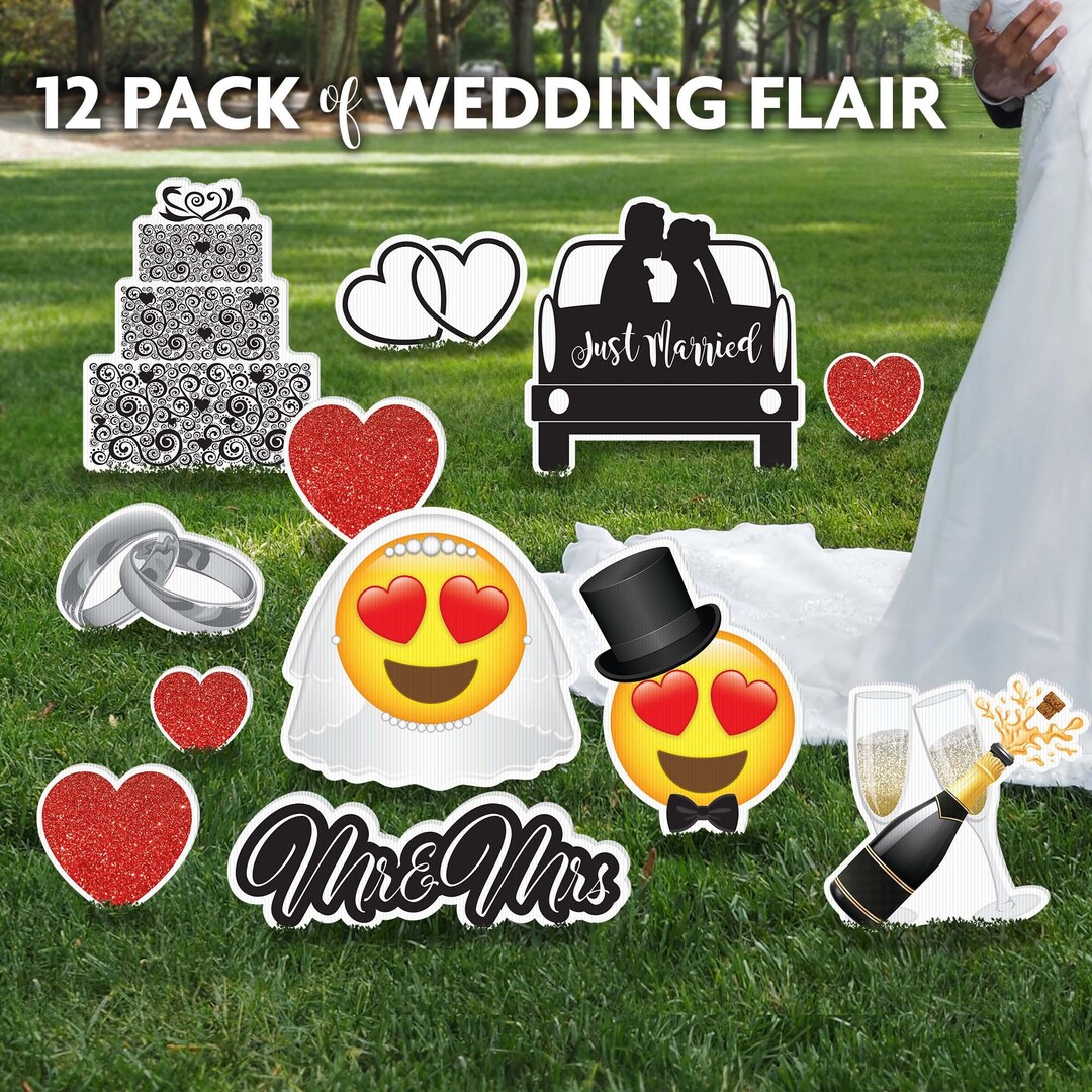 Wedding, Yard Signs, Yard Card Set, 12 Pc Flair, Create a Wedding Lawn