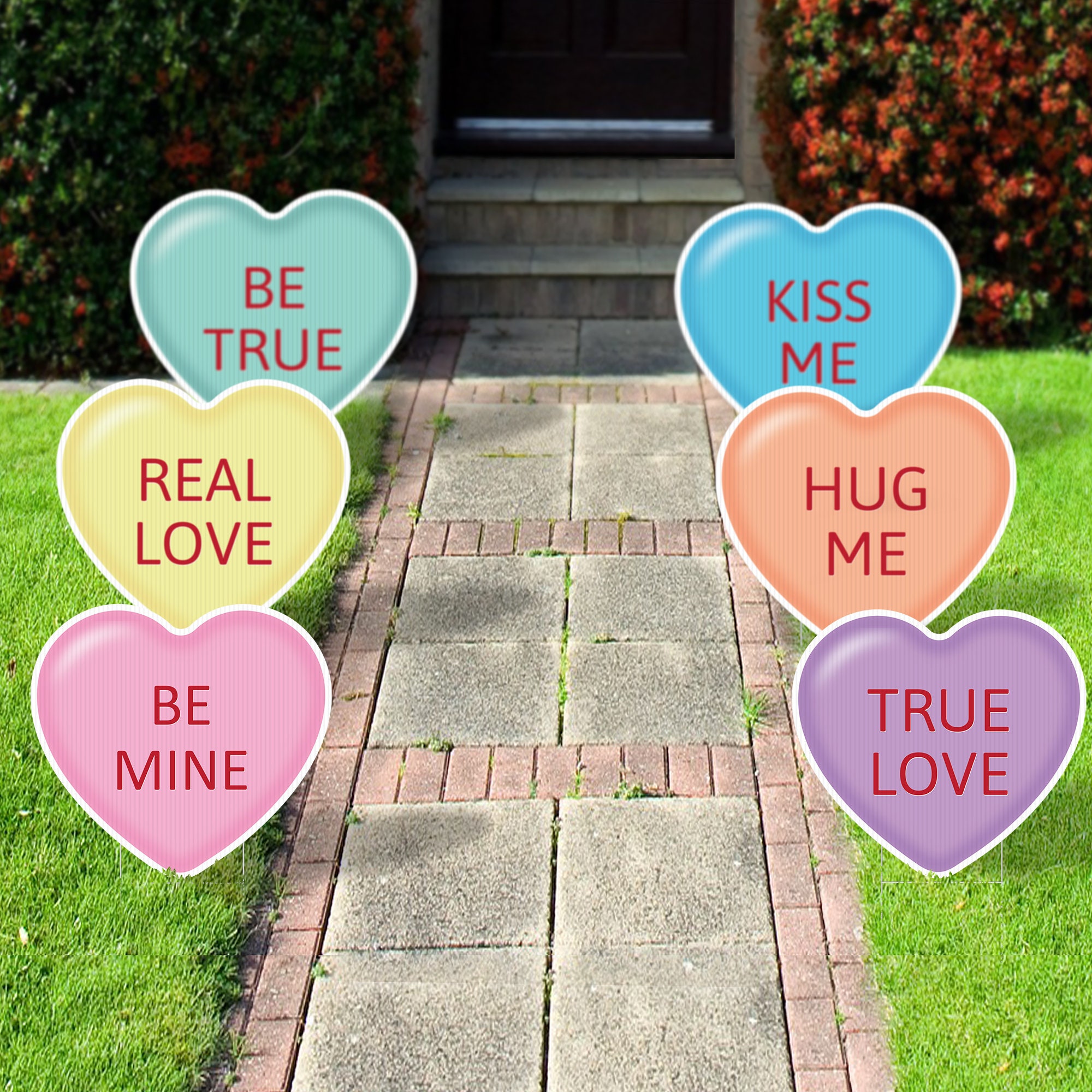 Candy Heart Signs for Lawn Sign or Yard Sign Banner Yard Etsy