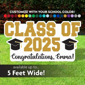 Class Of 2025 Lawn Sign, Graduation Sign, Personalized Yard Sign, Graduation Party Decoration, Personalized, Banner, indoor or outdoor use