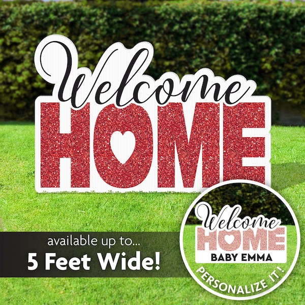 Welcome Home Lawn Sign, Yard Sign - Personalized yard sign, yard card - Welcome a New Baby, Military, the Sick or Service Member Home Sign