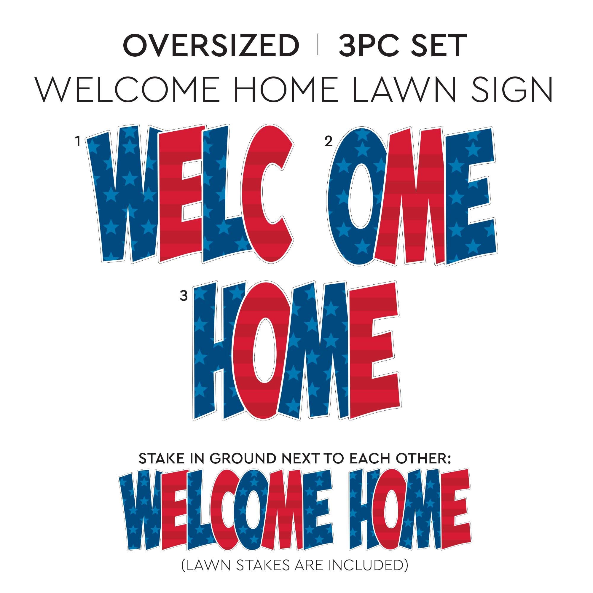 Big Home Yard Sign Set Easy Set up 3 Piece Yard Card Etsy