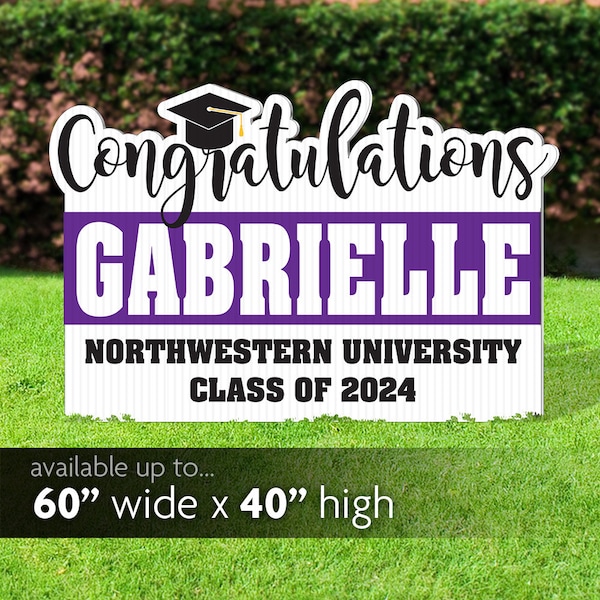 2024 Graduation Party Decoration and Lawn Sign, Personalized Graduate Gift and Yard Card, High School, College, indoor or outdoor sign