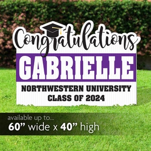 Custom Graduation Yard Sign, 2024 Personalized Grad Lawn Sign and Yard Card, Graduation Party Decoration, High School, College Graduate Gift