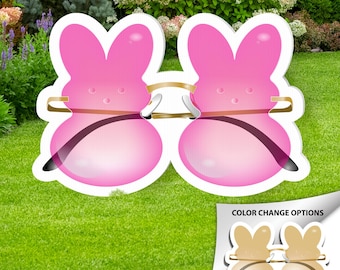 Bunny Sunglasses Lawn Sign, Easter Decor, Easter Rabbit Photo Prop