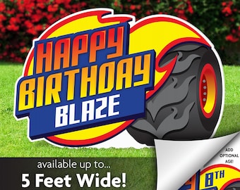 Monster Truck Birthday Lawn Sign, Personalized Party Photo Prop