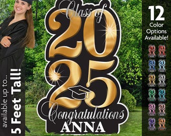 2025 Graduation Yard Sign, Lawn Sign, Yard Card, Personalized Graduate Sign, Graduate Gift, Party Decoration, Graduation Banner, Grad Sign