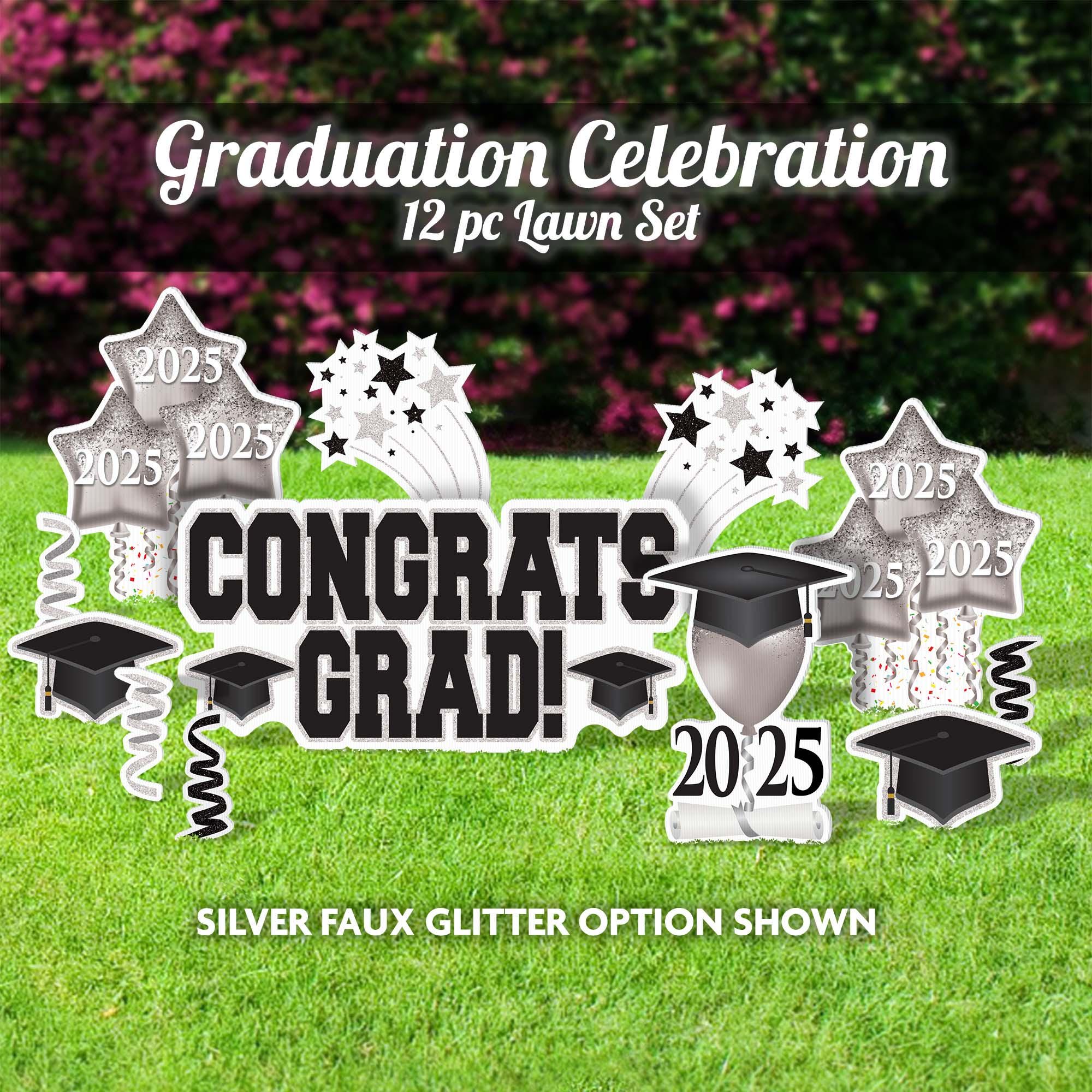 Set Of 11 Gaduation Yad Sign Decoations Congats Gad