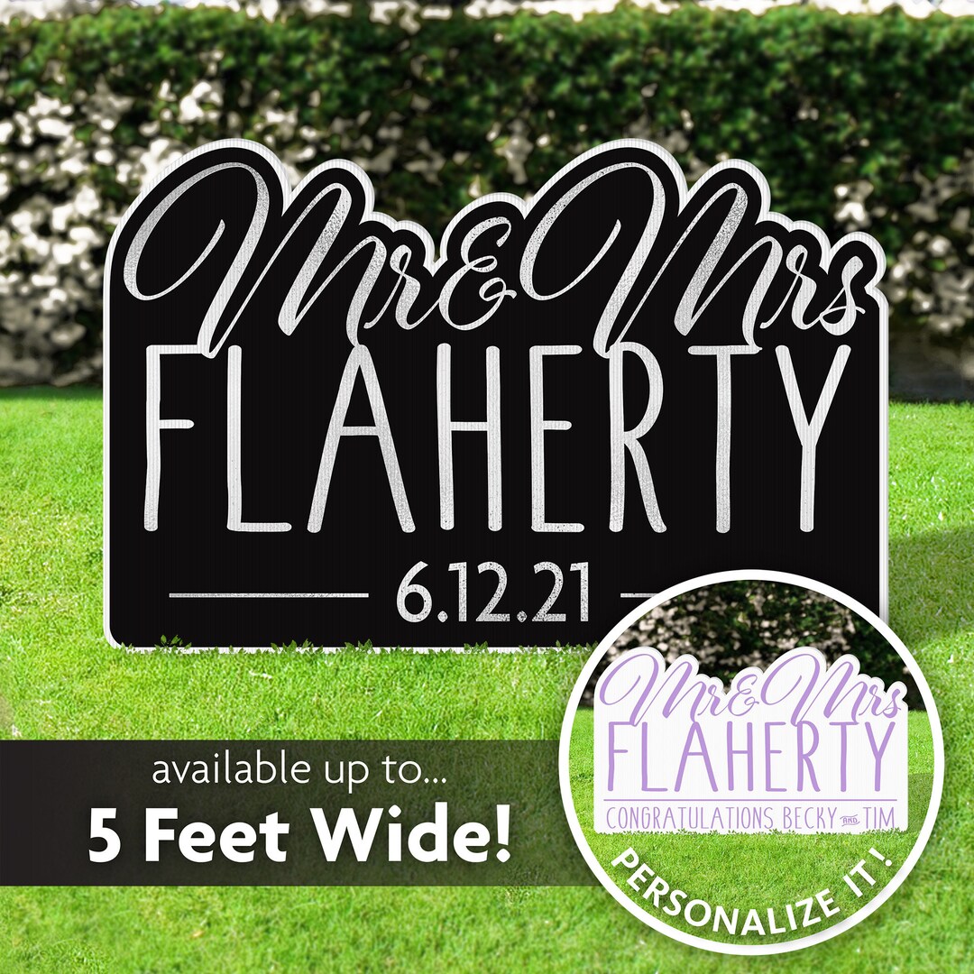 Large Mr & Mrs, Mrs and Mrs, or Mr and Mr Wedding Sign, Personalized