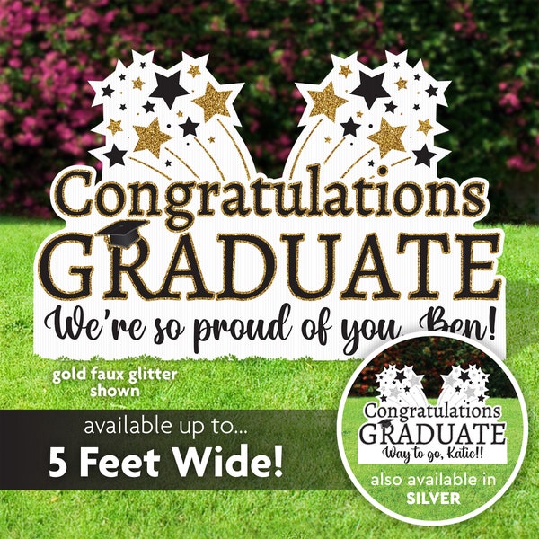 Congratulations 2024 Personalized Graduation Lawn Sign, Yard Sign, Graduation Party Decoration, Graduate Gift, Indoor, Outdoor, Banner