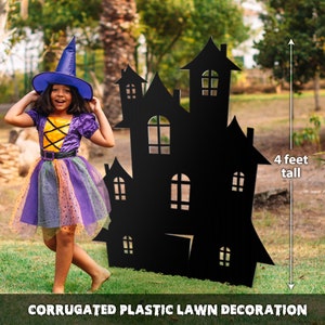 47&quot; Tall Haunted House Halloween Decoration, Lawn Sign, Yard Card, Yard Art, Halloween Yard Decor, Haunted Decor, Halloween party Decor