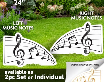 Musical Notes Lawn Flair Signs, Yard signs, party decorations for use indoor or outdoor, Photo booth prop, Club Events, School Spirit Signs