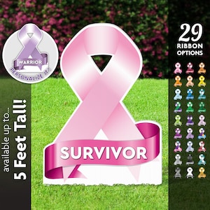 Cancer Awareness Ribbon Yard Sign, Personalized Breast Cancer Support Lawn Sign, Cancer Support Ribbon Yard Decoration, cancer support signs